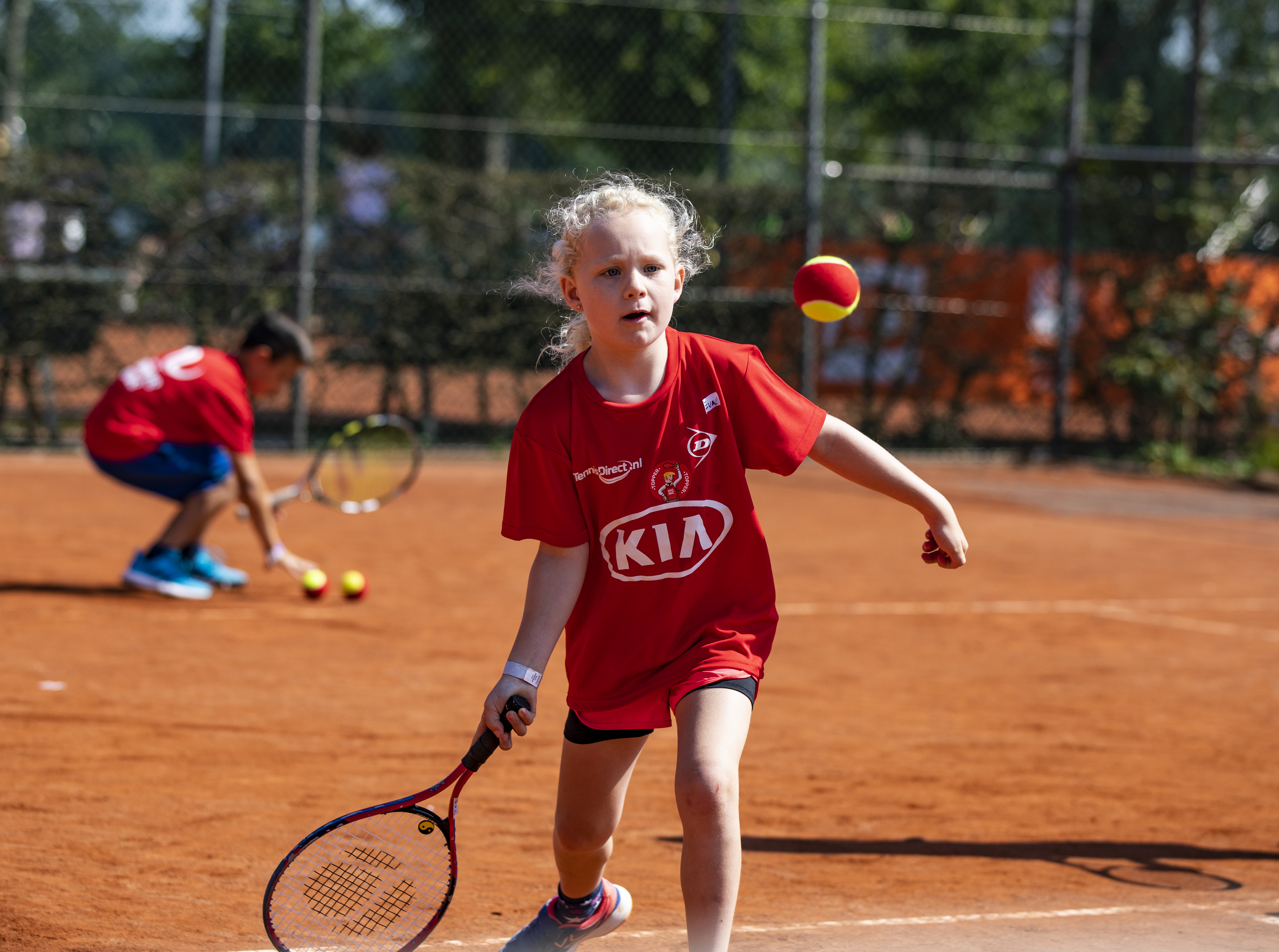 Meisje Slaat Forehand Rood